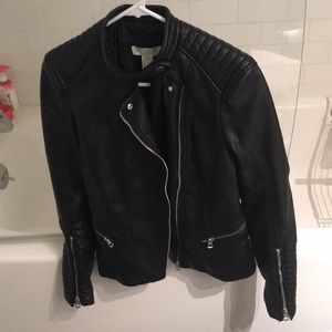 Women’s faux leather moto jacket